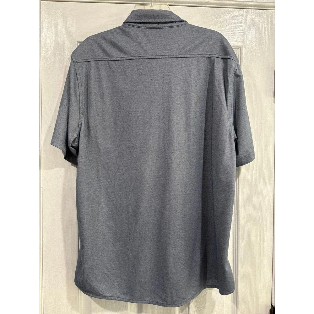 Banana Republic Slim Fit Polo Shirt Men's XL Blue Button Front Short Sleeve